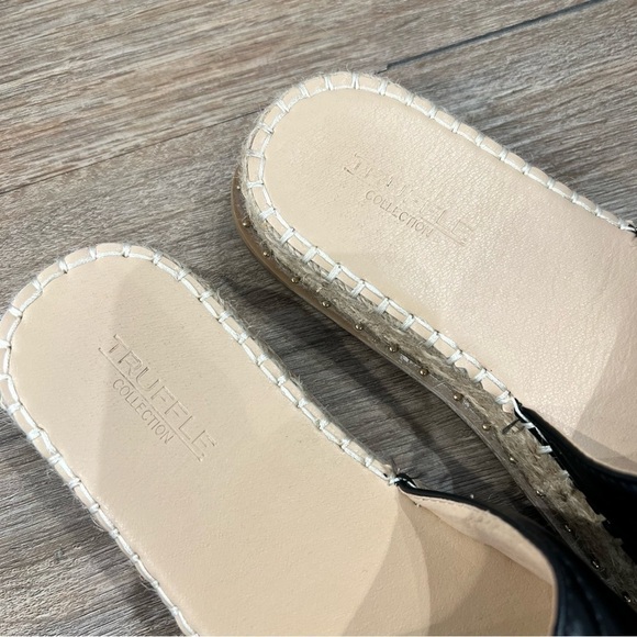 Pretty Little Thing Black Quilted Mule Flatform Espadrille Sandals - Picture 3 of 5